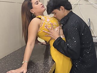 The beautiful wife was cooking in the kitchen when the husband came xvideos started having sex in the kitchen itself.