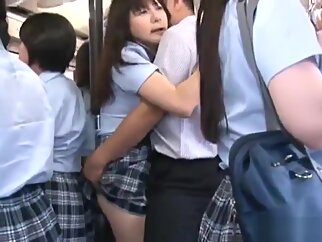 Asian Schoolgirl gets Teened on Xvideo top of a omnibus