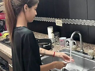 My stepsister teases me every time we're home alone