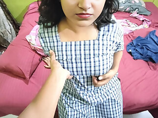 She sucks so well, I will cum in her mouth XXX Indian School Girl Blowjob