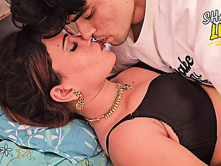 Huge Boobs Indian Maid Stripped off Her Saree XXX Fucked Hard by Young Boy